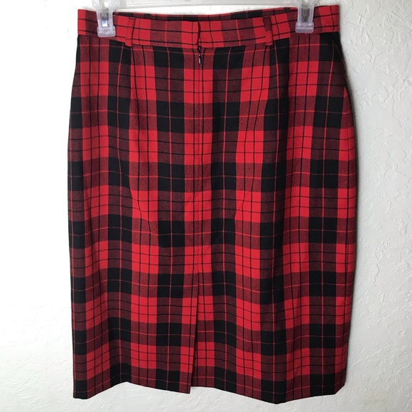 Vintage JH Collectibles Gingham 100% Wool Skirt - Picture 5 of 8